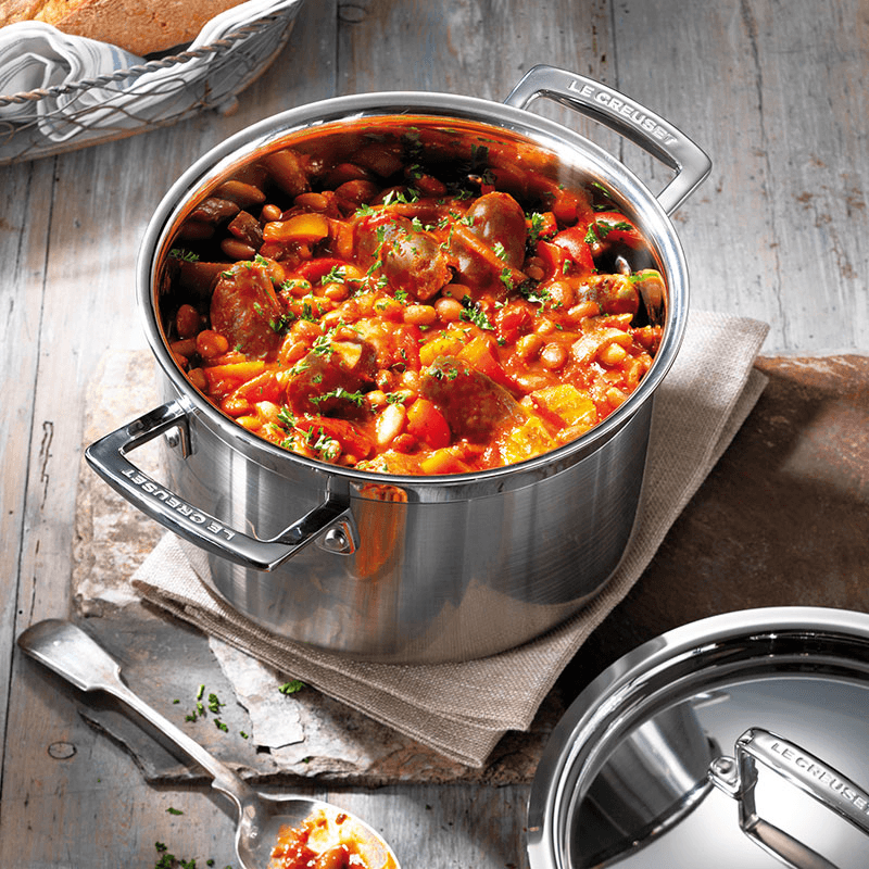 Classic 3-ply Deep Casserole, 24cm, Stainless Steel