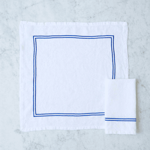 Image showing the Set of Four Linen Napkins, 50 x 50cm, White product.