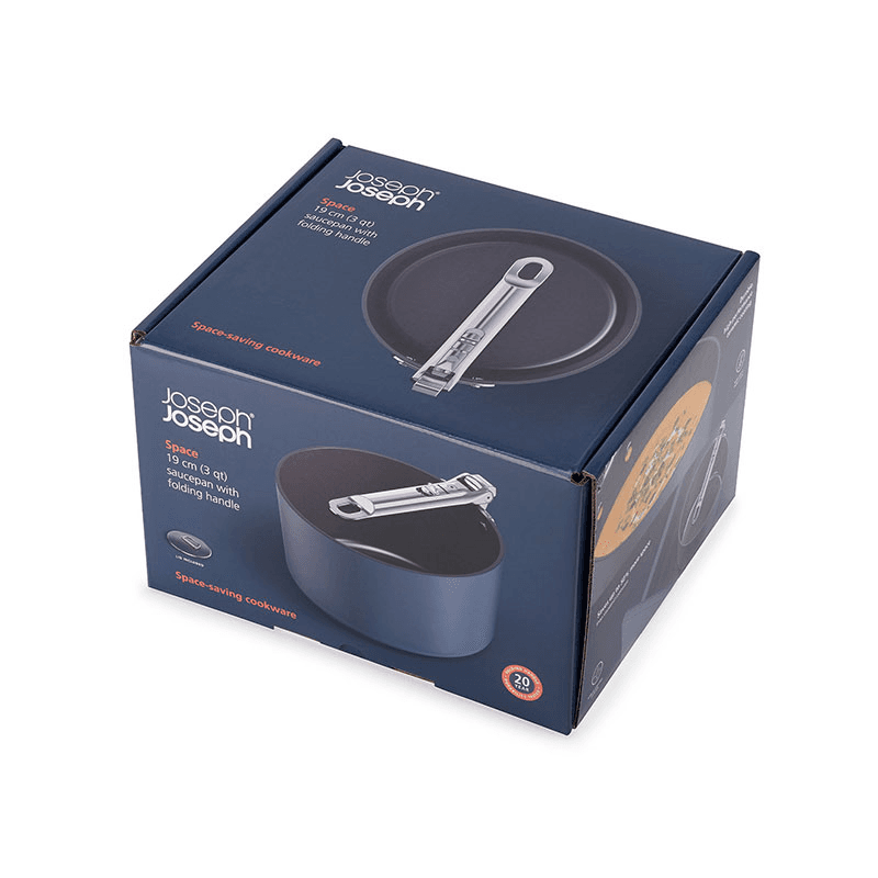 Space Folding Saucepan & Lid, 19cm, Midnight Blue