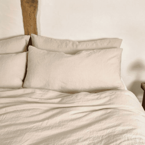 Image showing the Linen Pair of Standard Pillowcases, Almond product.
