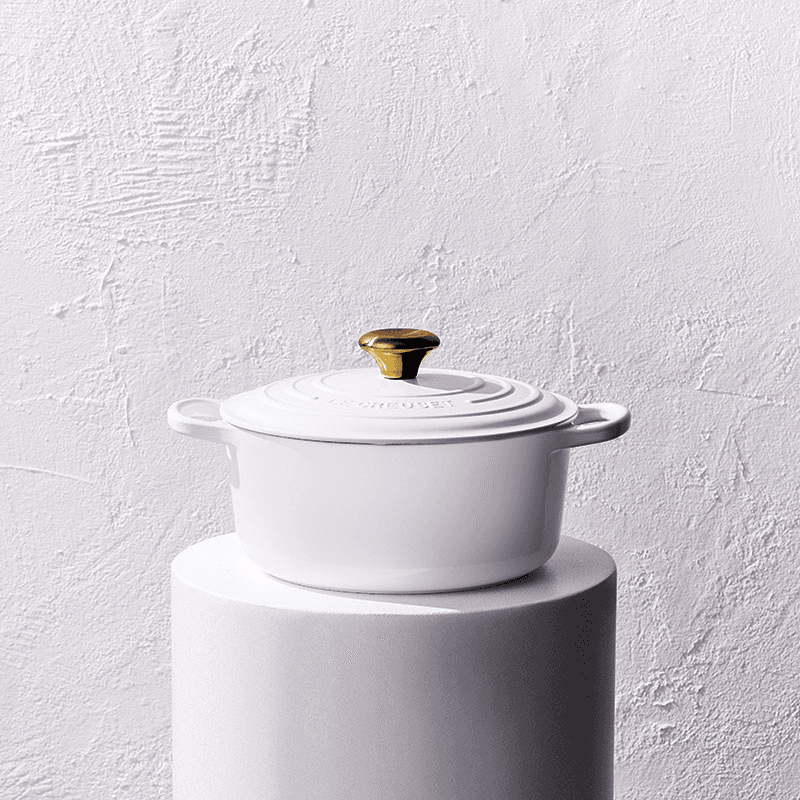 Cast Iron Round Casserole, 28cm, White