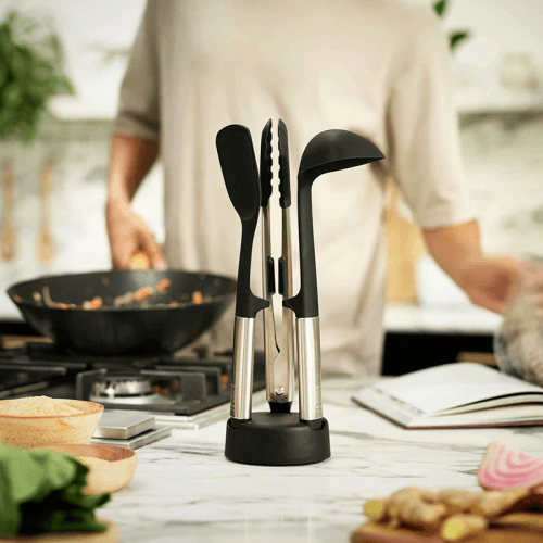 Image showing the Elevate Fusion 3 Piece Silicone Set, Stainless Steel product.