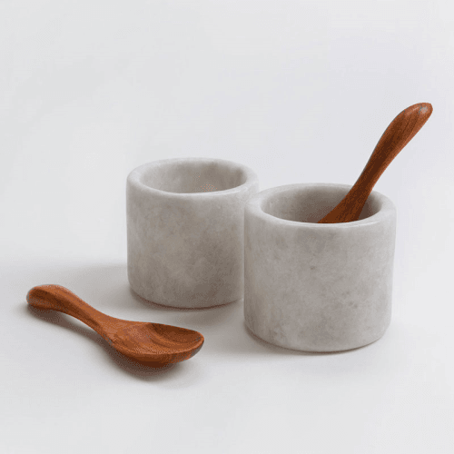Image showing the Mandalay Set of 2 Pinch Pots, D7cm, Marble product.