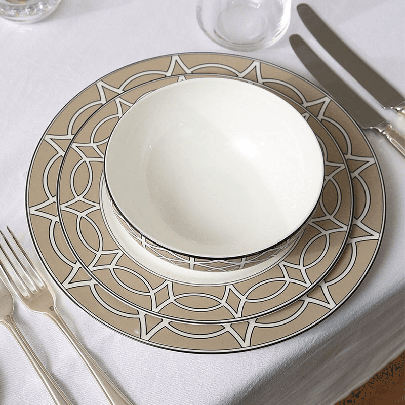 Loop Set of 2 Dinner Plate, D26cm, Truffle