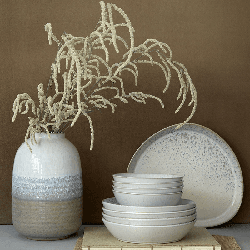 Kiln Large Barrel Vase, H26cm, Cream