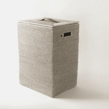 Image showing the Laundry Bin, Tinsa, Square, Rattan, White, 56cm product.