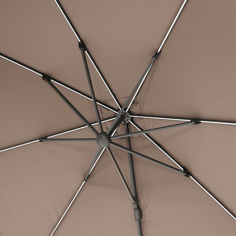 Glow Challenger T2 Sqaure Parasol, 3m, Taupe