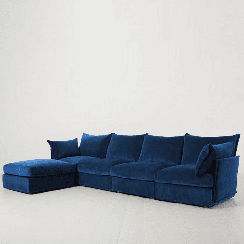 Image showing the Model 06 4 Seater Sofa With Chaise, Navy product.