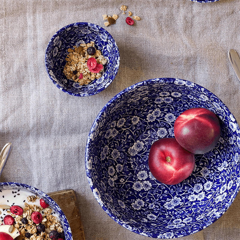 Calico Sugar Bowl, D9.5cm, Blue