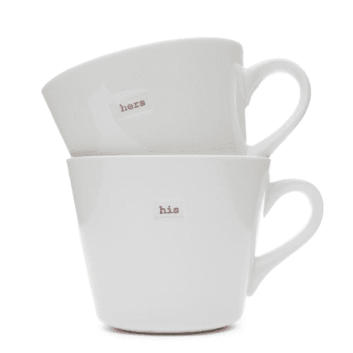 Image showing the 'His & Hers' Set of 2 Bucket Mugs, 350ml product.