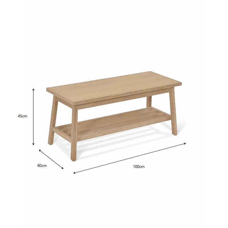 Hambledon Hallway Bench, 100cm, Natural