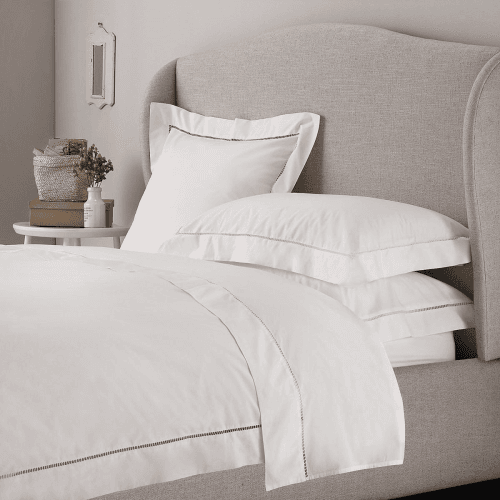 Image showing the Santorini - 200 Thread Count Cotton King duvet cover, W225 x L220cm, White product.