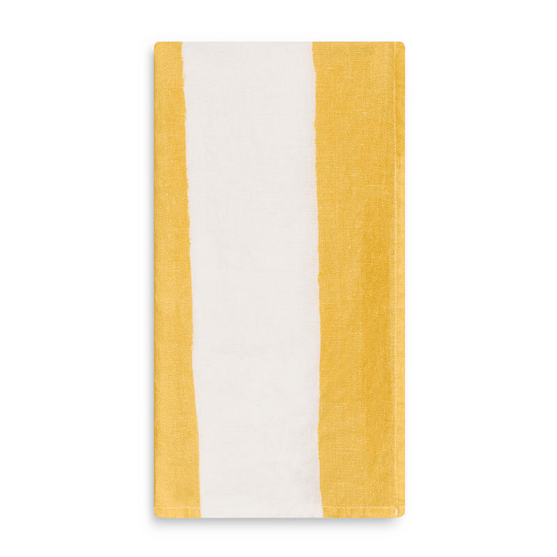 Stripe Linen Napkin, 50cm x 50cm, Lemon Yellow