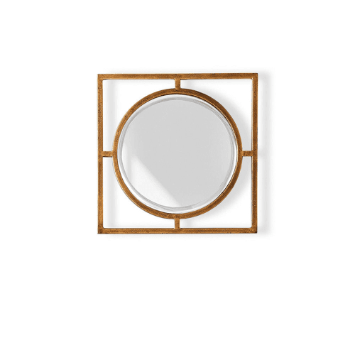 Image showing the Circle link Mirror, 46cm, Antique Gold product.
