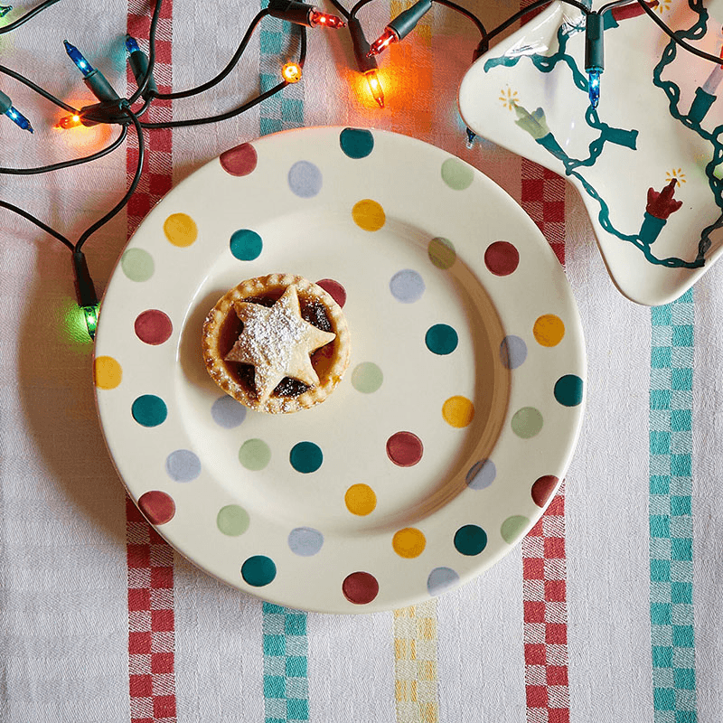 Polka Dot Plate, D22cm, Cream