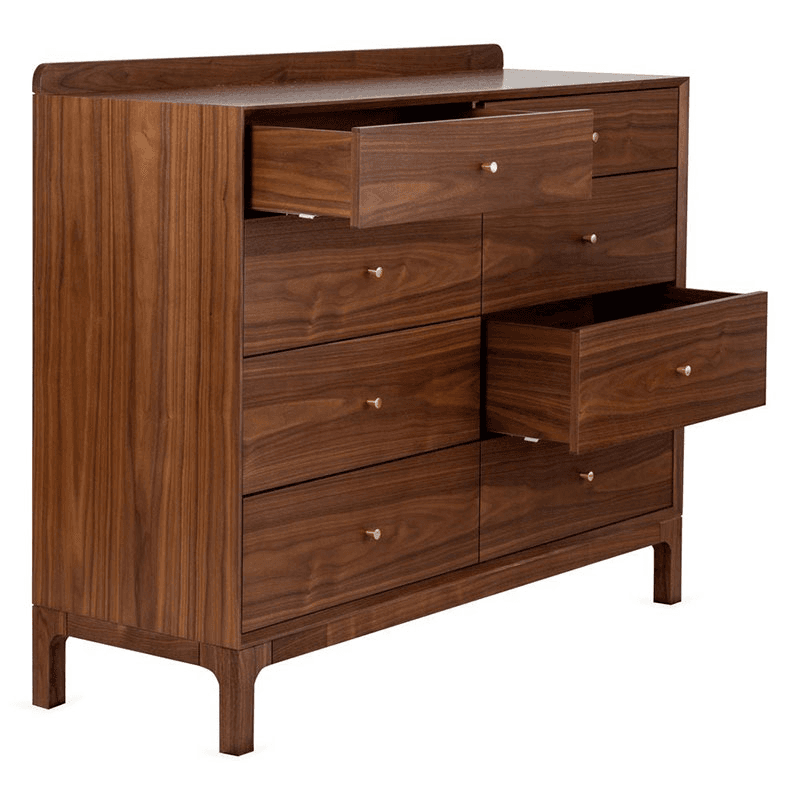 Artie Eight Drawer Chest, H106 x W130cm, Walnut