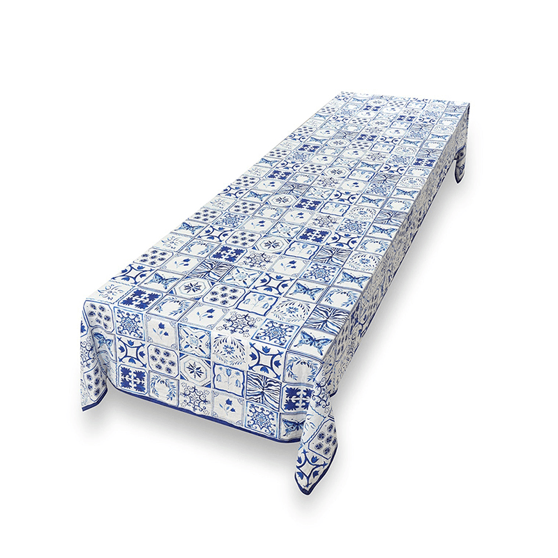 Azulejos Tablecloth, W165 x L250cm, Blue