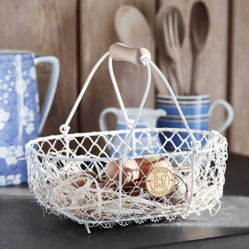 Image showing the Harvest Basket, H21 x W18cm, Cream/Brown product.