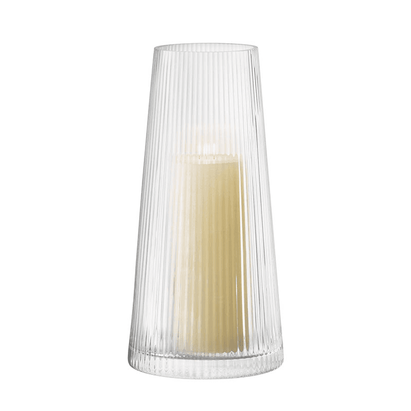 Beacon Candle Holder, H30cm, Concrete Grey & Clear