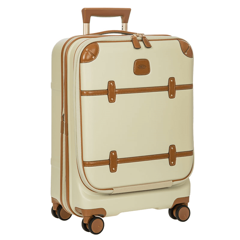 Bellagio Carry-On Suitcase with Front Pocket, H55 x L38 x W23/27cm, Cream