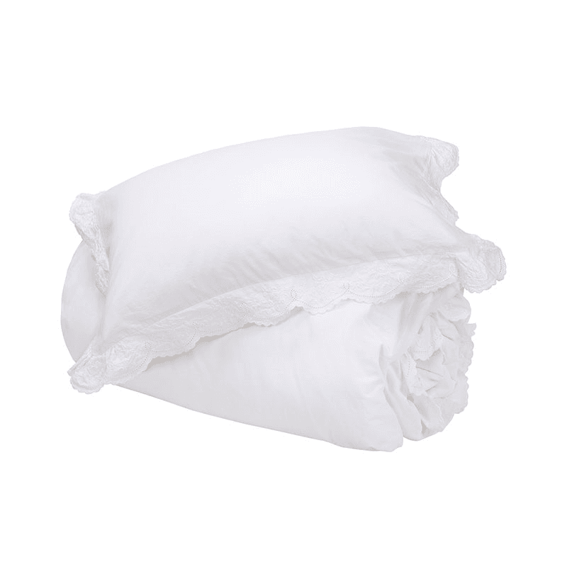 Elsie Duvet Cover, Super King, White