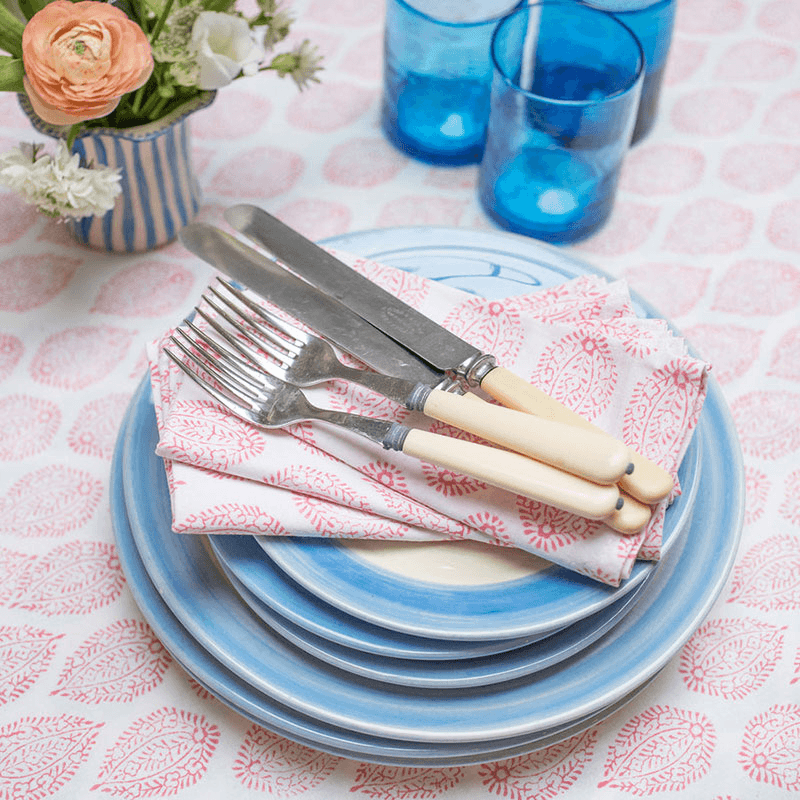 Leaf Set of 4 Napkins, 45 x 45cm, Pink
