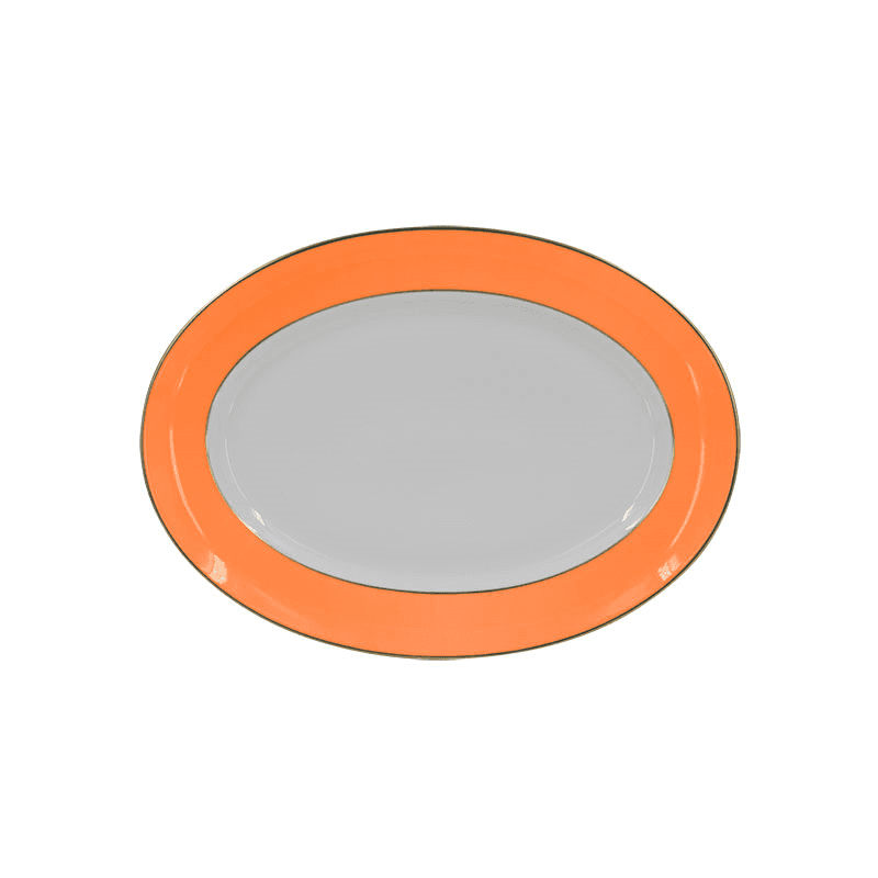 Sous Le Soleil Oval Platter, W31 x L42cm, Matt Gold Classic Orange