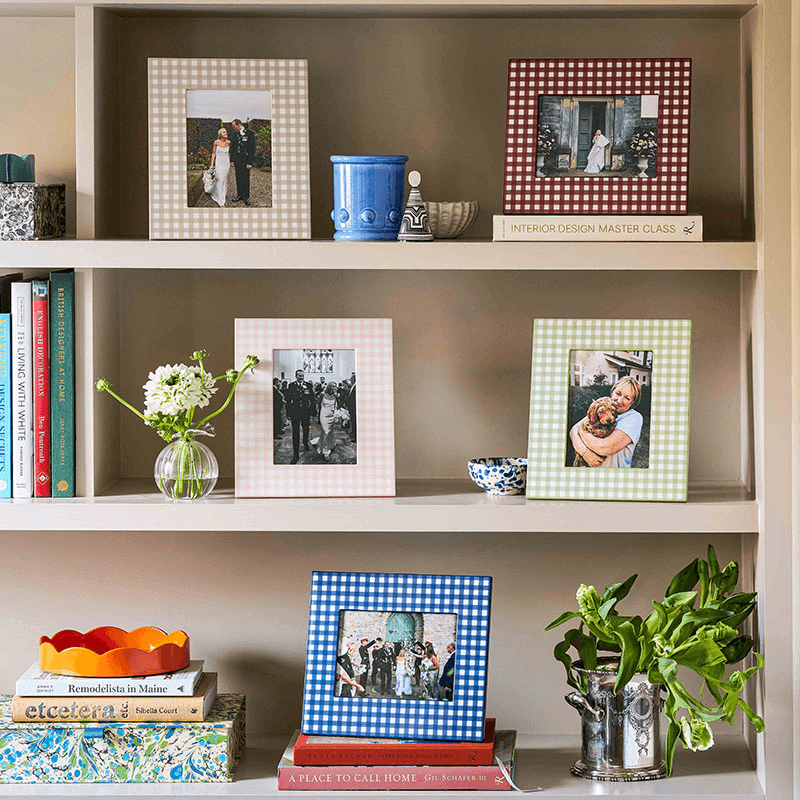 Gingham Photo Frame, 5x7", Blue