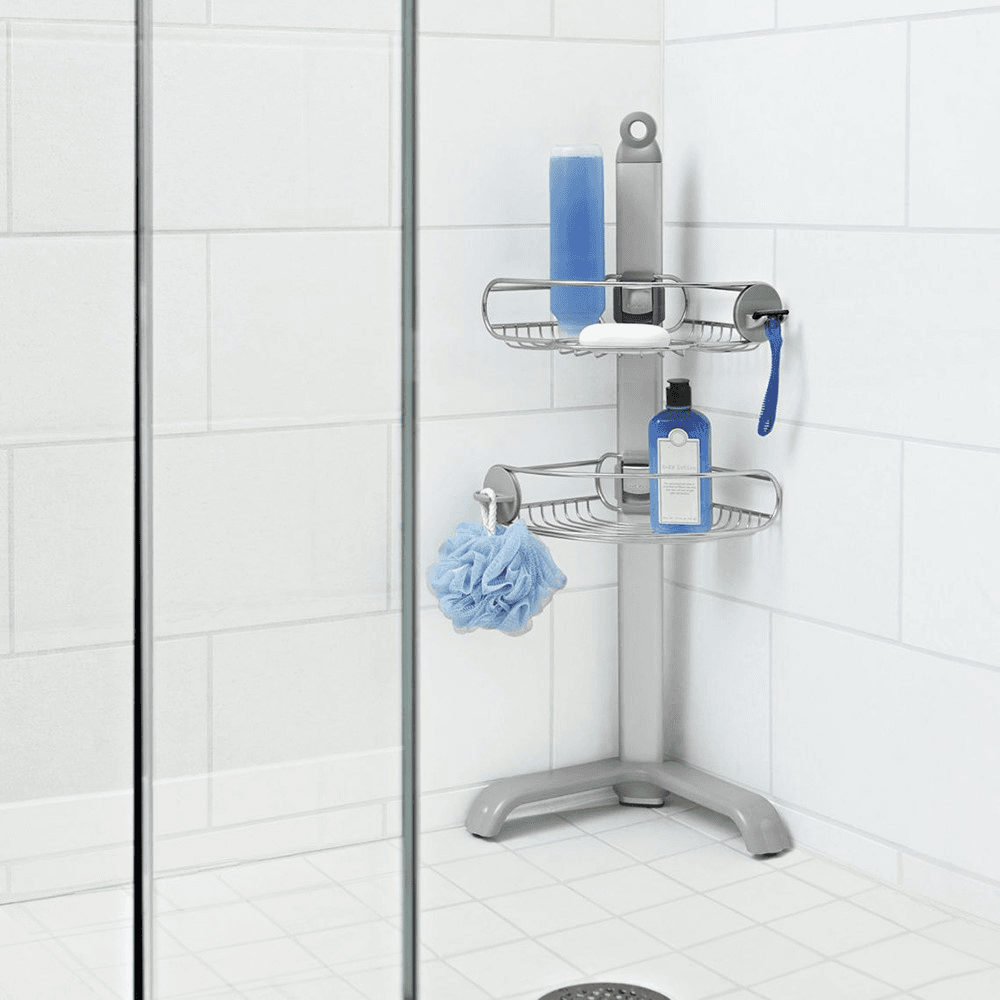 Corner shower caddy, H77.5 x W29.4 x D21.5cm, Silver