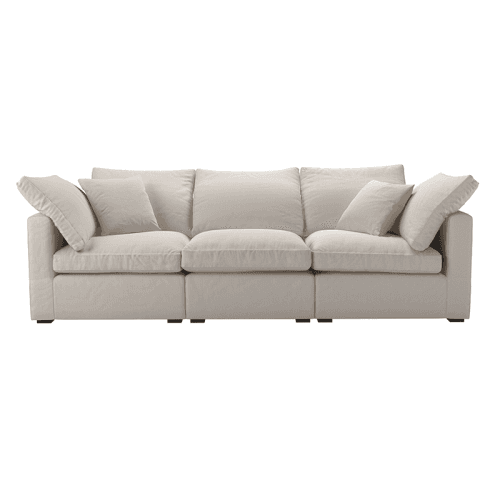 Image showing the Long Island Slim 3 Seat Sofa, H80cm x W249cm x D102cm, Taupe product.