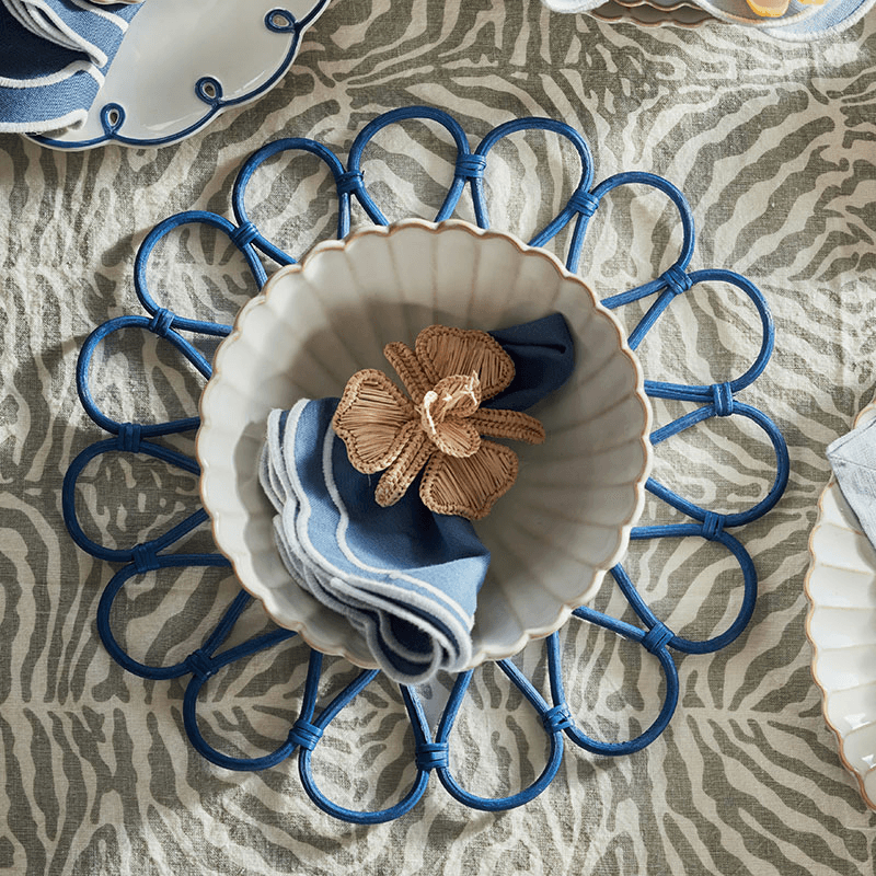 Gaia Set of 4 Placemats, D33cm, Navy