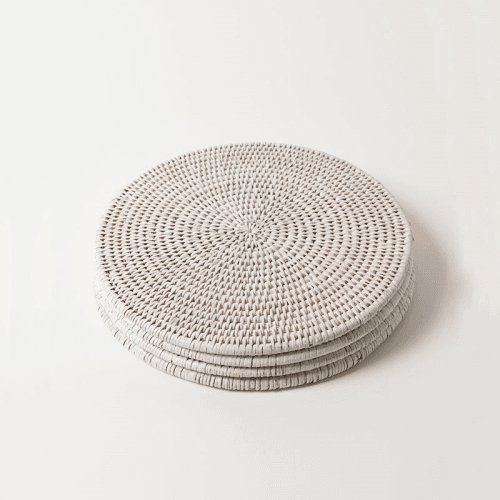 Image showing the Latha Set of 4 Placemats, D27cm, White product.