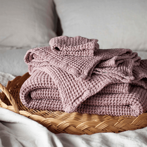 Image showing the Cotton Waffle Towel, Hand Towel, Vintage Rose product.