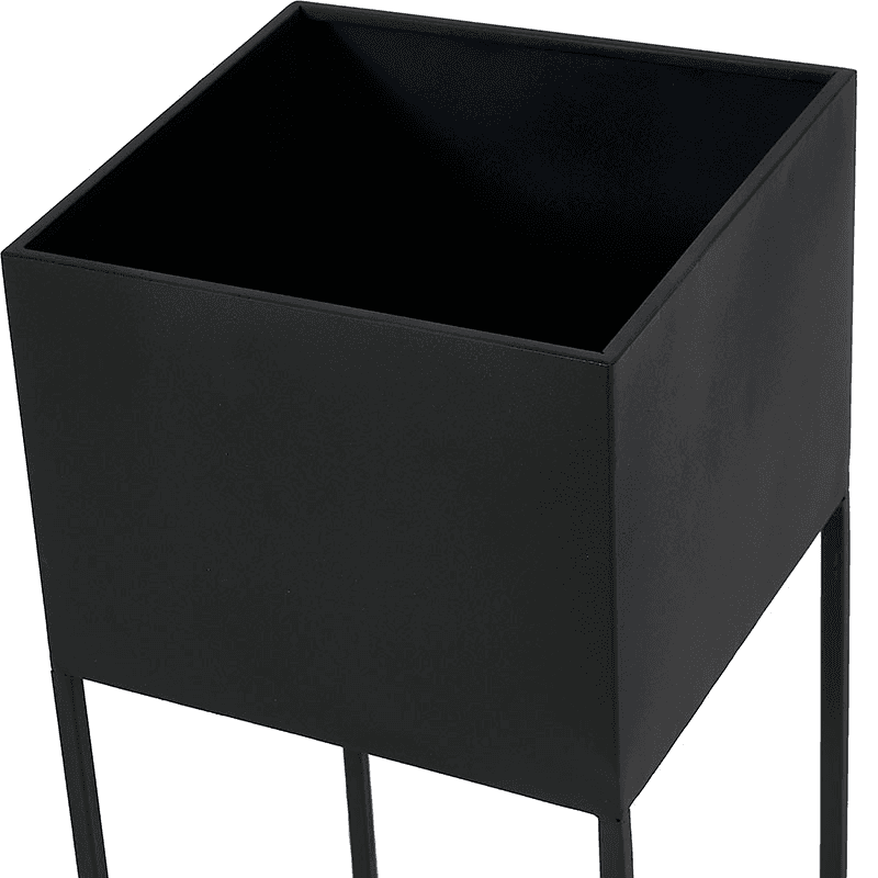 Metal Set of 2 Metal Planters, Graphite