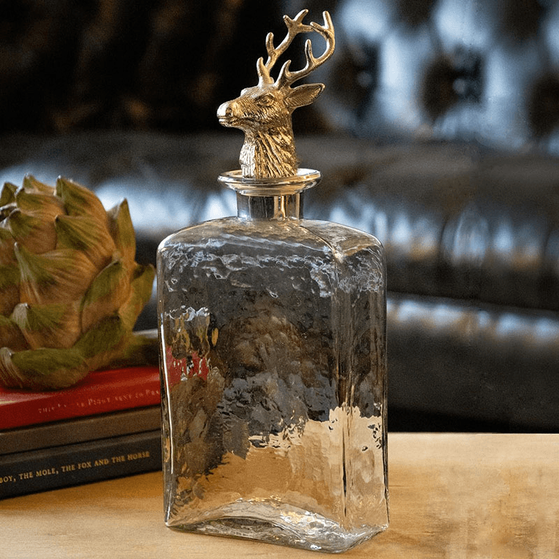 Stag Decanter with Stopper, L12 x W6 x H20cm, Nickel