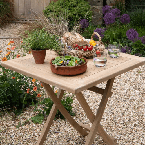 Image showing the Iris Square Folding Table, L70 x W70cm, Teak product.