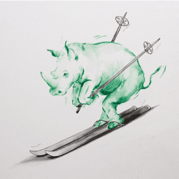 Image showing the Ski Sunday Mini Mounted Print product.