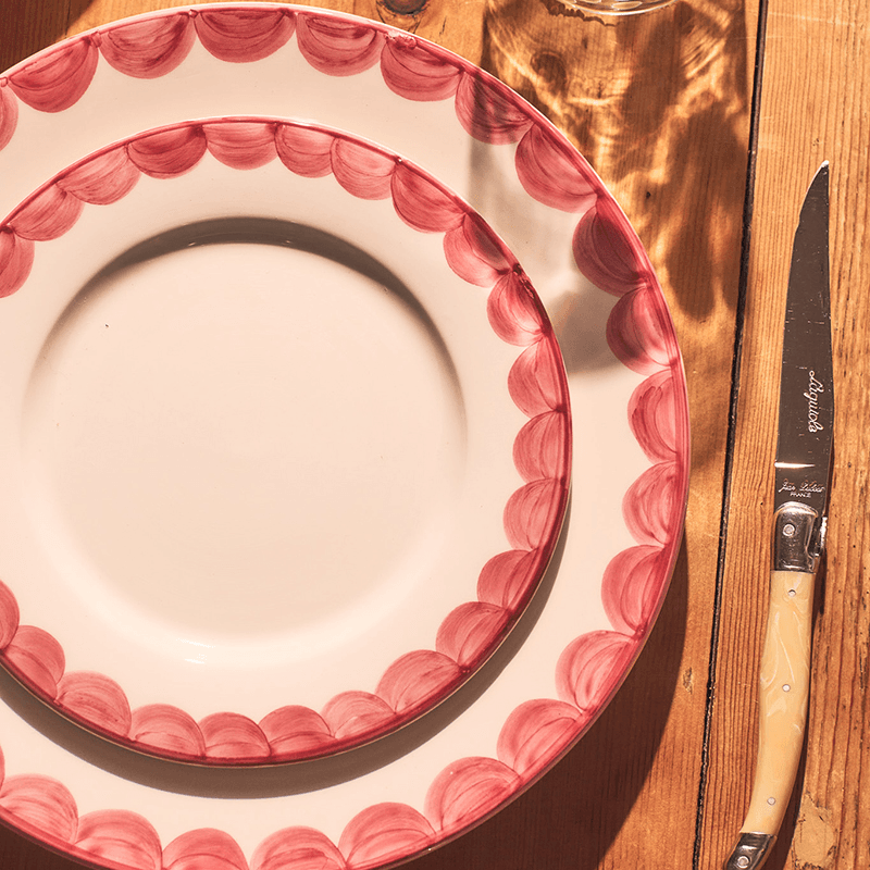 Scallop Set of 2 Side Plates, D20cm, Pink