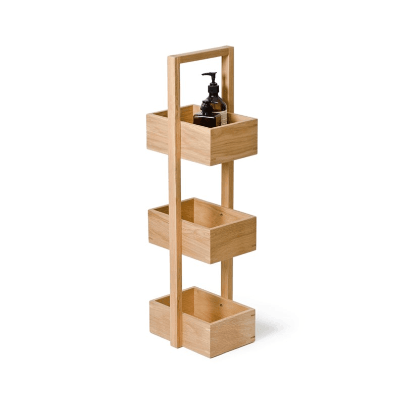 Mezza 3 tier caddy, H84 x W22 x D26cm, Oak