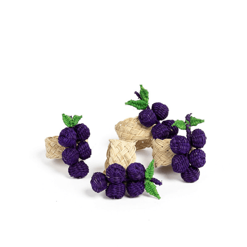 Image showing the Grape Set of 4 Napkin Rings product.