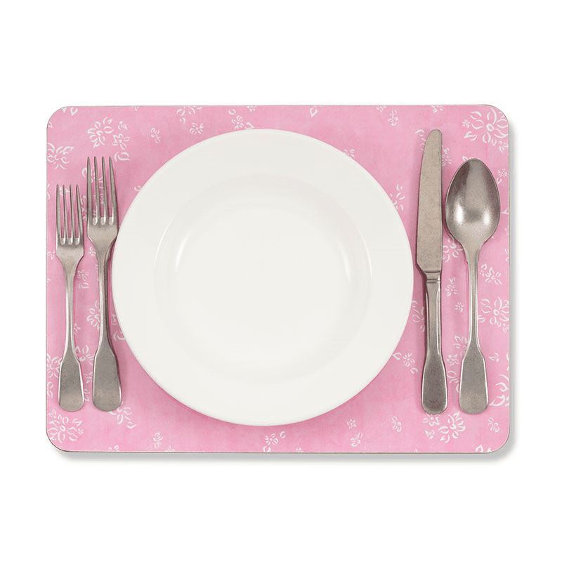 Falling Flower Rectangle Placemat, 38 x 29 cm, Pale Pink