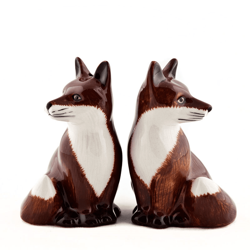 Fox Salt & Pepper Shakers, H8cm, Brown
