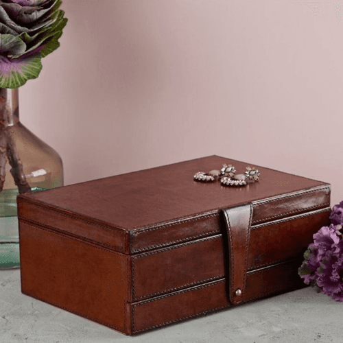 Image showing the Jewellery Box, Leather, 31 x 20 x 12cm product.