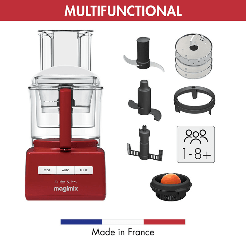 5200 XL Food Processor 18585, 3.6L, Red