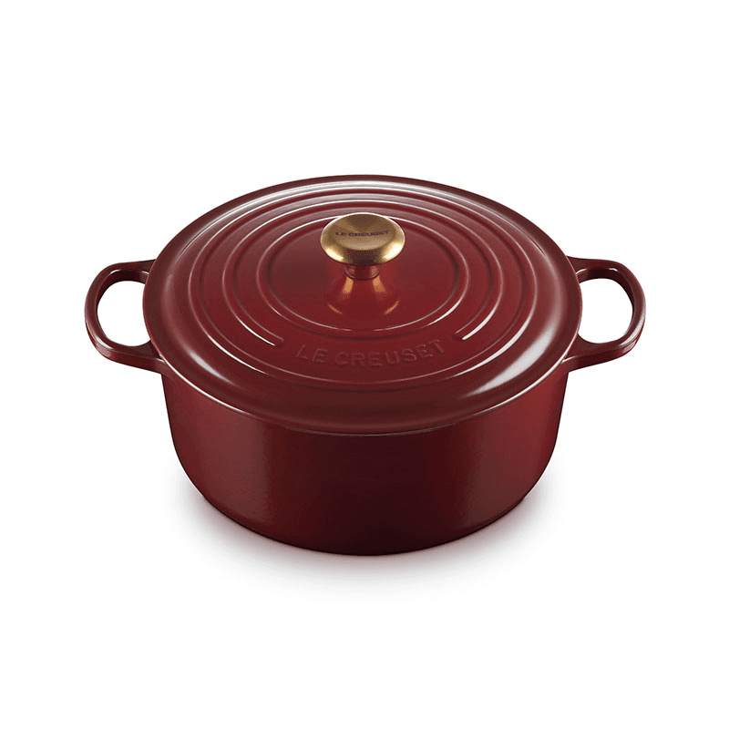 Signature Cast Iron Round Casserole, 28cm, Garnet