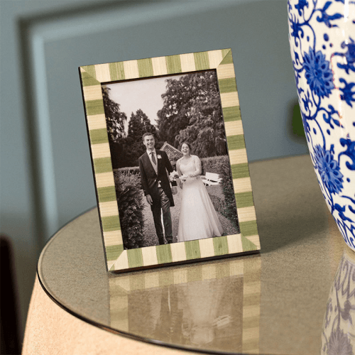 Image showing the Delilah Stripe Photo Frame, 5x7", Pistachio product.