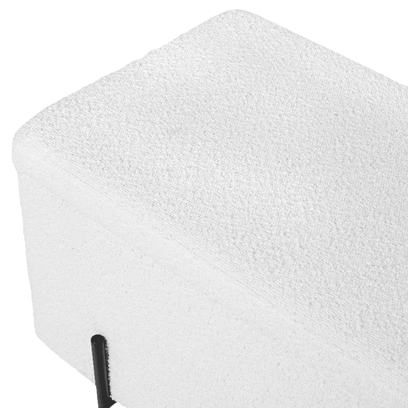 Catania Boucle Storage Bench, White