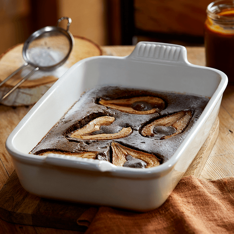 Stoneware Deep rectangular dish, 32cm - 3.85 litre, Meringue