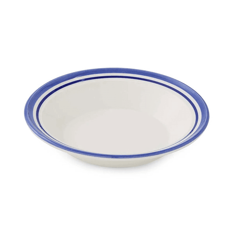 Potter's Stripe Set of 4 Soup Plates, D21cm, Blue