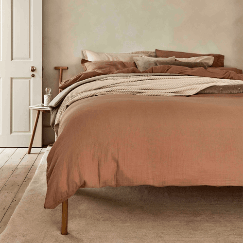 Image showing the Organic Retreat Fitted Sheet, King, Clay product.